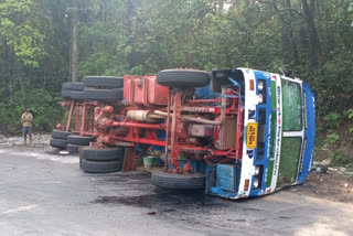 Gas Tanker fall in nelyadi at mangalore