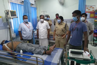 sp came to District hospital for investigating the Health of police