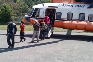 7 patients helicopter transported from Pangi Hospital to Chamba Hospital