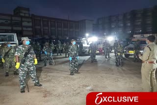 CRPF jawans flag march in Hindpiri in ranchi