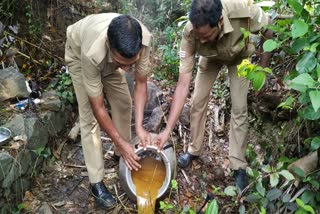 വ്യാജ ചാരായ നിര്‍മാണം  പൂഞ്ഞാര്‍ ചാരായവാറ്റ്  എക്‌സൈസ് കമ്മിഷണര്‍  illicit liqour poonjar  excise raid kottayam  excise poonjar