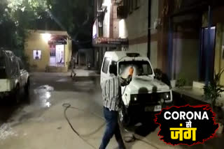 Uttam Nagar police station sanitized for protection from Corona