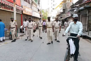 police flag march in patna
