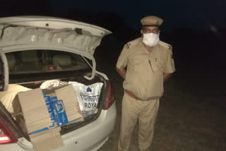 gutka pouches in jaipur,  jaipur news,  rajasthan news,  etvbharat news,  जर्दा के पाउच जब्त,  जयपुर में गुटका जब्त,  रेनवाल थाना पुलिस