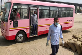 Mobile health team people thermal screening in kharkhoda