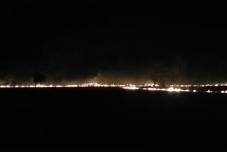 Farmers are burning straw in fields