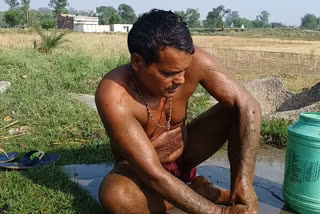 This man in UP's Sonbhadra takes bath with cow dung; drinks cow urine