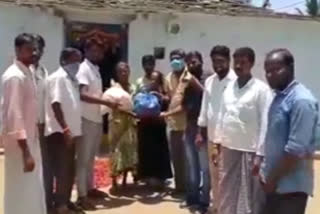 mathrubhumi distributed groceries to needy in vikarabad