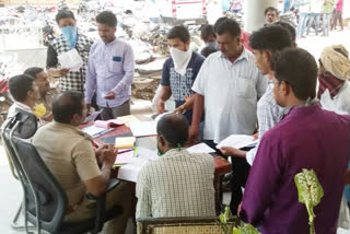 Police checking the registration of bikes