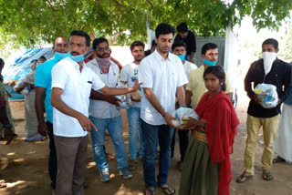 Distribution of groceries kit to the nomadic family