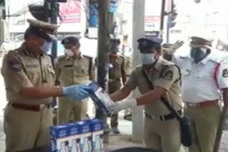 cp anjanikumar water bottles distribution in hyderabad