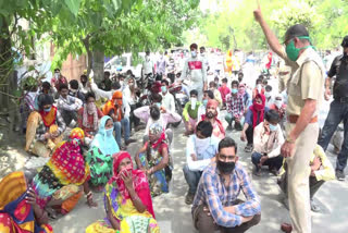 migrant labor demanding to back home in rohtak