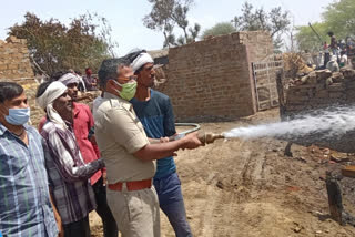 fire accident due to short circuit in dhamini village of sheopur