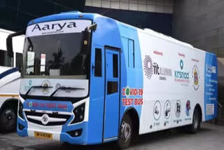 bmc custom made a special bus for corona testing and named corona test on wheels