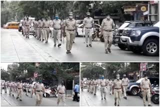 police route march in thane city