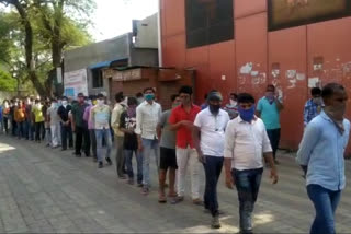 crowd at ranjangaon MIDC shikrapur