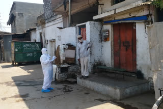 Health workers engaged in screening in the Containment area