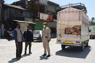 police Checking at bajaura check post kullu