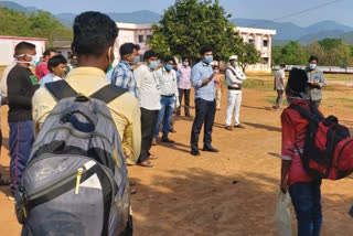 students reached vizianagaram district from chattisgarh