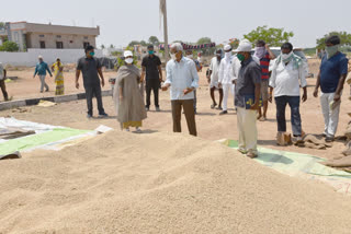 Jogulamba Gadwal District Collector Shruti Oja inspected the paddy purchasing centres