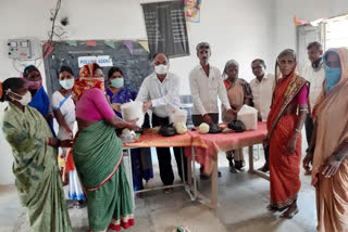 Sarpanch Distribute Groceries In Kamaredddy District Madnur