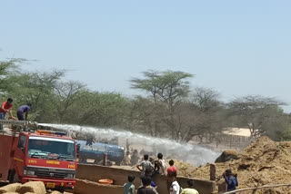 जालोर की खबर,fire in cowshed