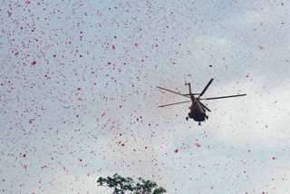 IAF showers flower petals on the Police War Memorial