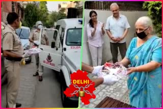 Greater Kailash police station celebrates birthday of 83-year-old woman corona virus delhi lockdown