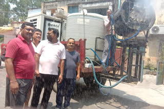 Korba councilor team made sanitizer machine from junk