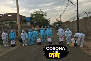 Sanitization in hotspot area homes To escape corona from Noida