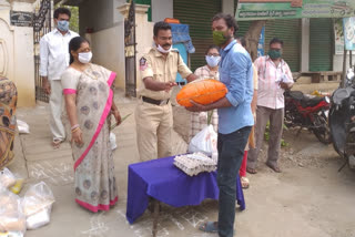 Distribution of rice and essential commodities to the poor in peravali westgodavari district