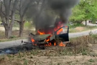 fire accident at lankkanapalli national highway