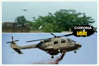 Flower showers on the corona warriors of Baba Saheb Ambedkar Hospital by indian army and  air force