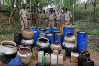 Rairangpur Police raided and confiscated 50 liters of desi liquor