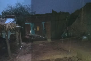 Slum slum devastated due to strong storm and rain in bhind