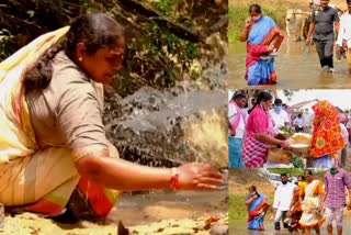 mulugu-mla-seethakka-walks-20-km-to-distribute-essentials-to-tribals