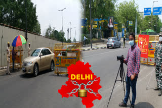 During lockdown Delhi Police checking vehicles near Ashram flyover in delhi