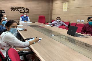 Video conferencing with Union Minister of Health Minister Narottam Mishra