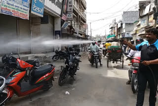 bhiwani city council sprayed sanitizer