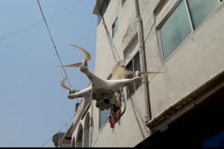 surveillance in ranchi hindpidhi by drone fly by system