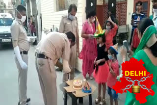 police celebrate 7 year old girl birthday in najafgarh