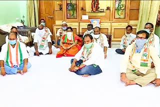 congress hunger strike in adilabad for farmers problems solution