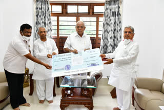 MLA Veeranna Charanthimath given 2 crores donation to CM Relief Fund