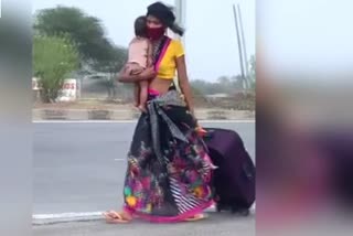 surat to allahabad women workers walking