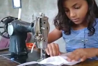 Kerala school girl stitches cloth masks for free