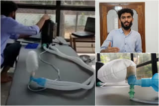 mbbs student developed portable ventilator at home  portable ventilator  mbbs student nimil  covid resistance  കൊവിഡ് പ്രതിരോധം  കൊവിഡ് 19 വാർത്ത  പോർട്ടബിൾ വെന്‍റിലേറ്റർ വീട്ടിലിരുന്ന് നിർമിച്ച് എംബിബിഎസ് വിദ്യാർഥി  പോർട്ടബിൾ വെന്‍റിലേറ്റർ