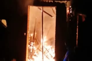 Fire in a house in Dhanbad