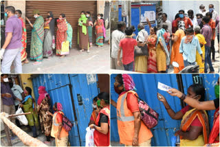 womens standing at wine shops for alcohol in hyderabad