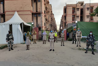 dwarka north police at quarantine center