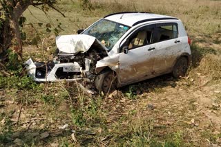 bull hit car one died five injured in chandrapur